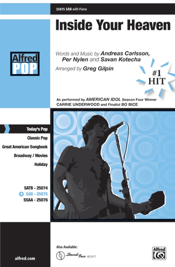 Inside Your Heaven As Recorded By Carrie Underwood Choral Octavo