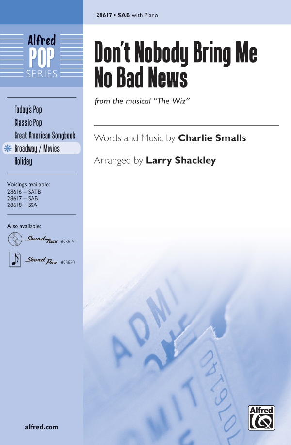 Don't Nobody Bring Me No Bad News From The Musical The Wiz Choral Octavo