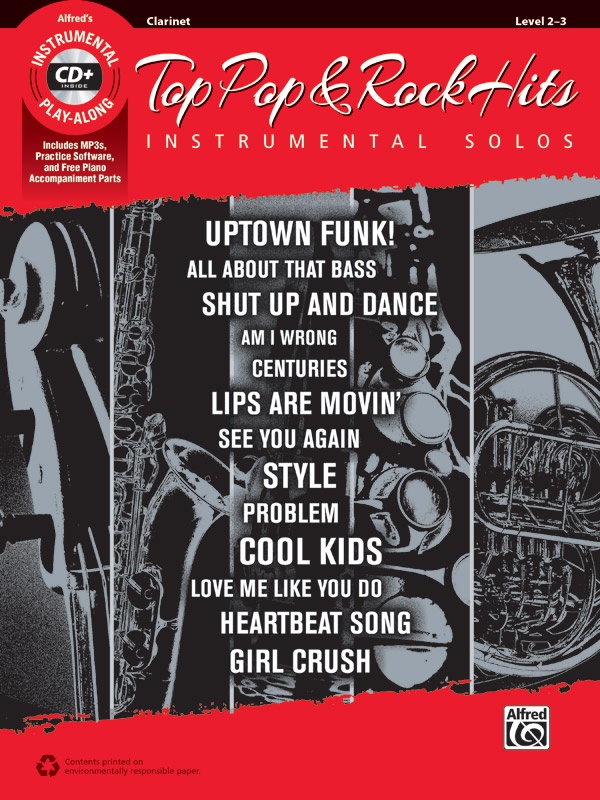 Top Pop & Rock Hits Instrumental Solos Book & Cd