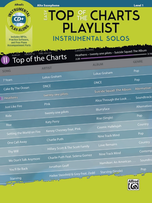 Easy Top Of The Charts Playlist Instrumental Solos Book & Cd