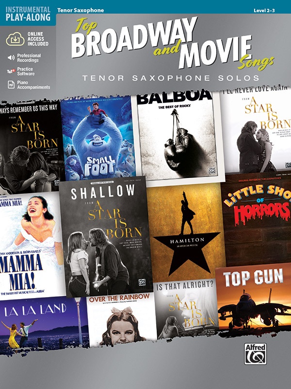 Top Broadway And Movie Songs Tenor Saxophone Solos Book & Online Audio/Software/Pdf