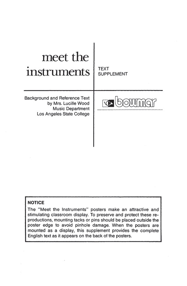 Meet The Instruments Background And Reference Text Supplement Book