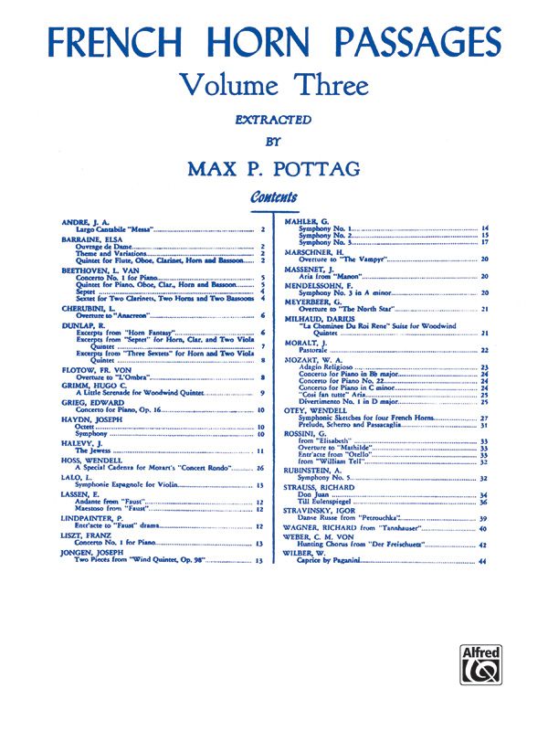 French Horn Passages, Volume Iii Book