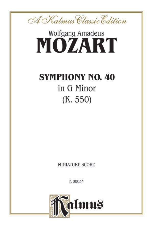 Symphony No. 40 In G Minor, K. 550 Miniature Score