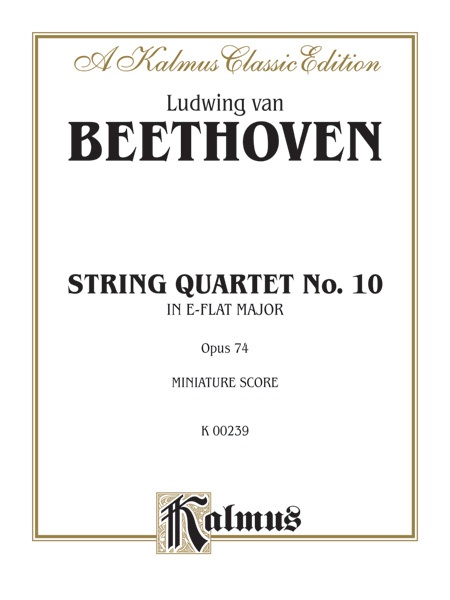 String Quartet In E-Flat Major, Opus 74 Miniature Score