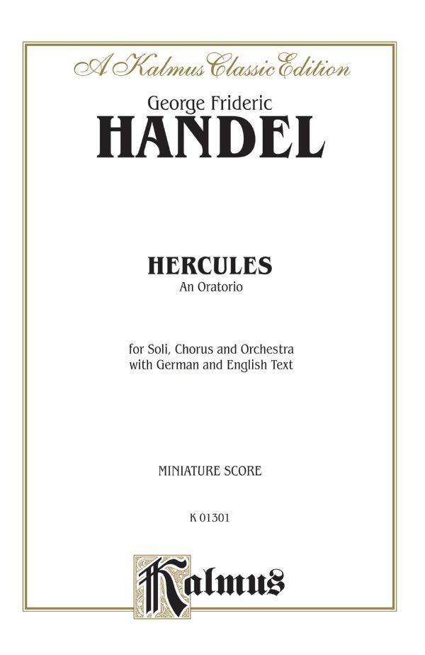 Hercules (1745), An Oratorio Miniature Score