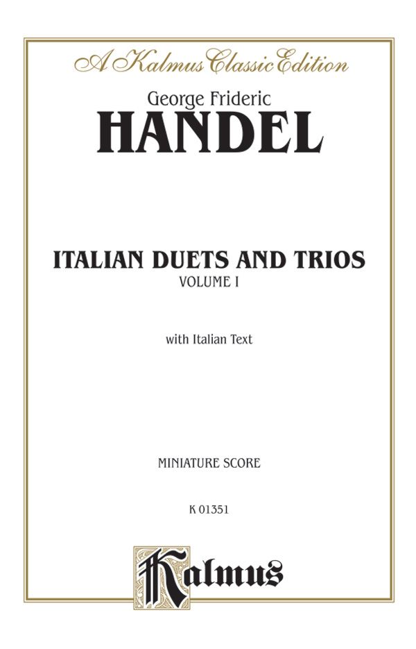 Italian Duets And Trios, Volume I Miniature Score