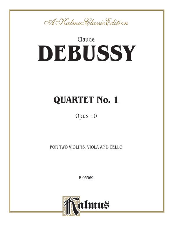 String Quartet, Opus 10 For Two Violins, Viola And Cello Book