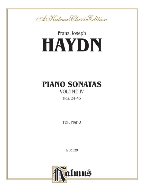Sonatas, Volume Iv (Nos. 34-43) For Piano Book
