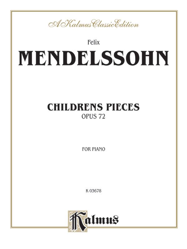 Children's Pieces, Opus 72 Book