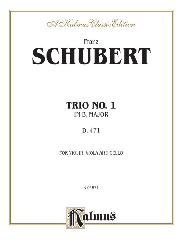 Trio No. 1 In B-Flat Major Book