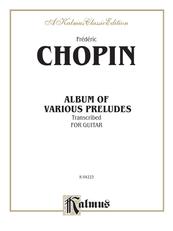 Album Of Various Preludes Transcribed For Guitar Book