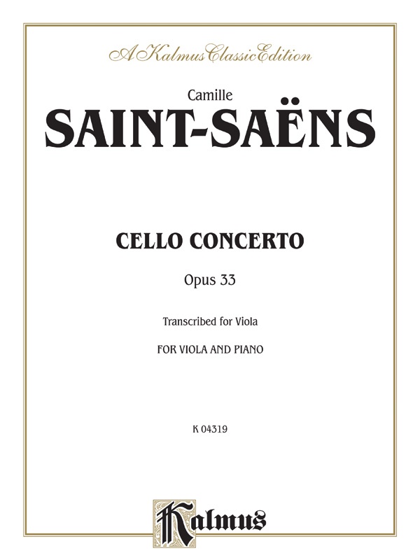 Cello Concerto, Opus 33 Book for Viola and Piano