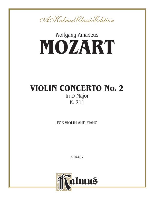 Violin Concerto No. 2, K. 211 Book