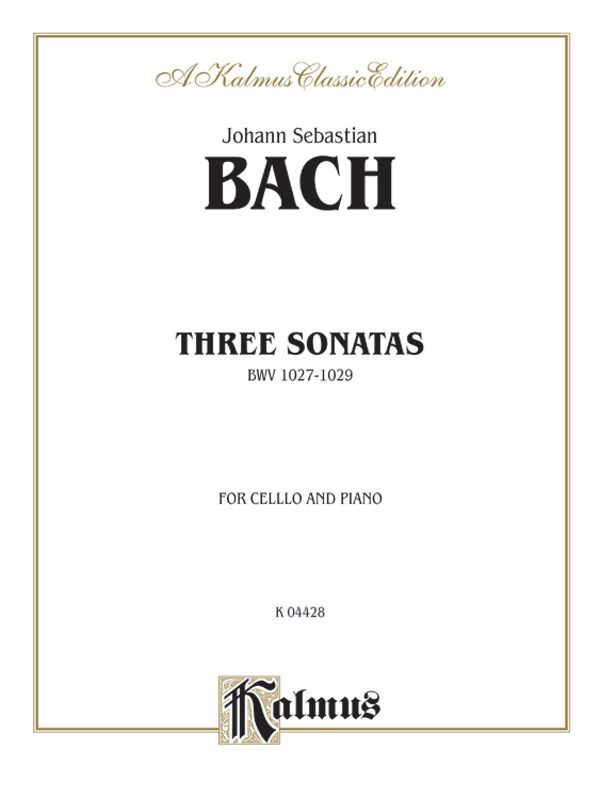 Three Sonatas For Viola Da Gamba, Bwv 1027-29 Book