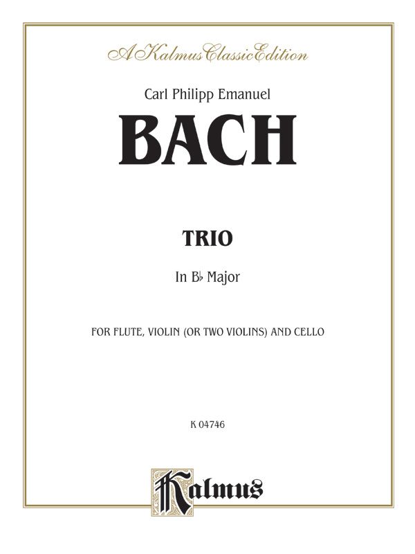 Trio In B-Flat For Two Violins Book