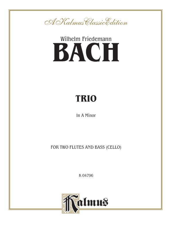 Trio In A Minor For Two Flutes And Bass (Cello) Book