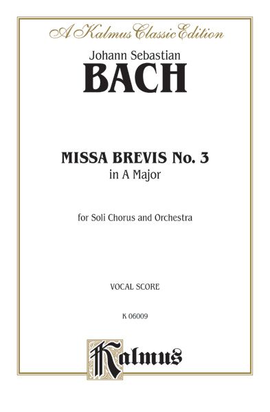 Missa Brevis No. 3 In A Major Vocal Score
