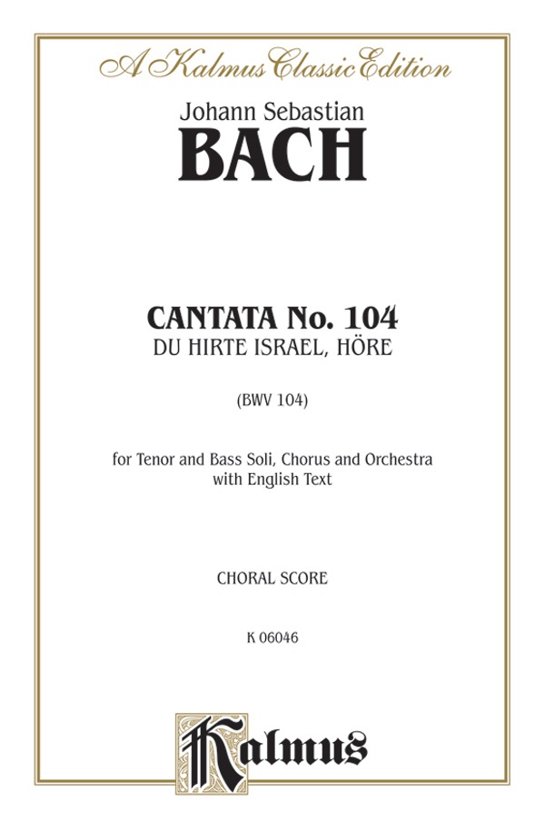 Cantata No. 104 -- Du Hirte Israel, höRe (You Shepherd Of Israel, Hear) Book