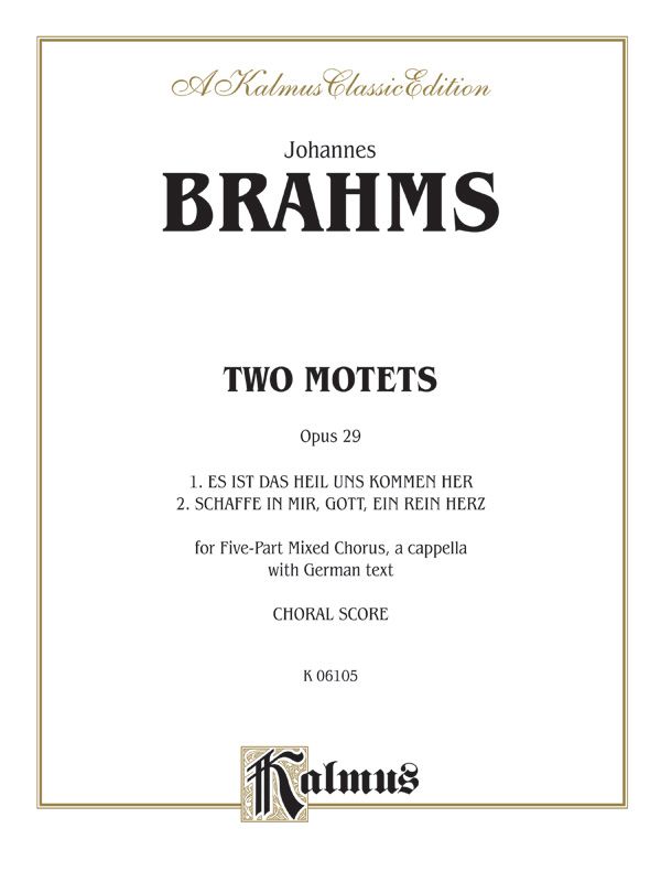 Two Motets, Opus 29 Book