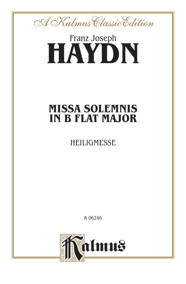 Missa Solemnis In B-Flat Major (Heiligmesse) Score