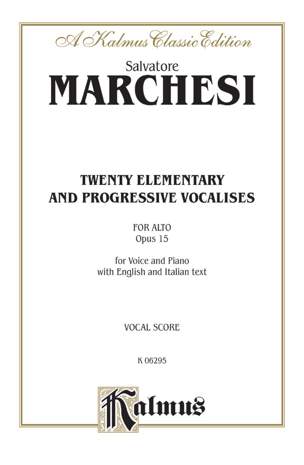 Twenty Elementary And Progressive Vocalises, Opus 15 Book