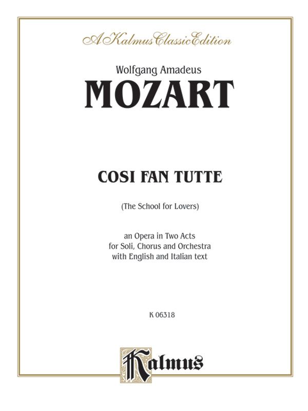 Cosi Fan Tutte Vocal Score