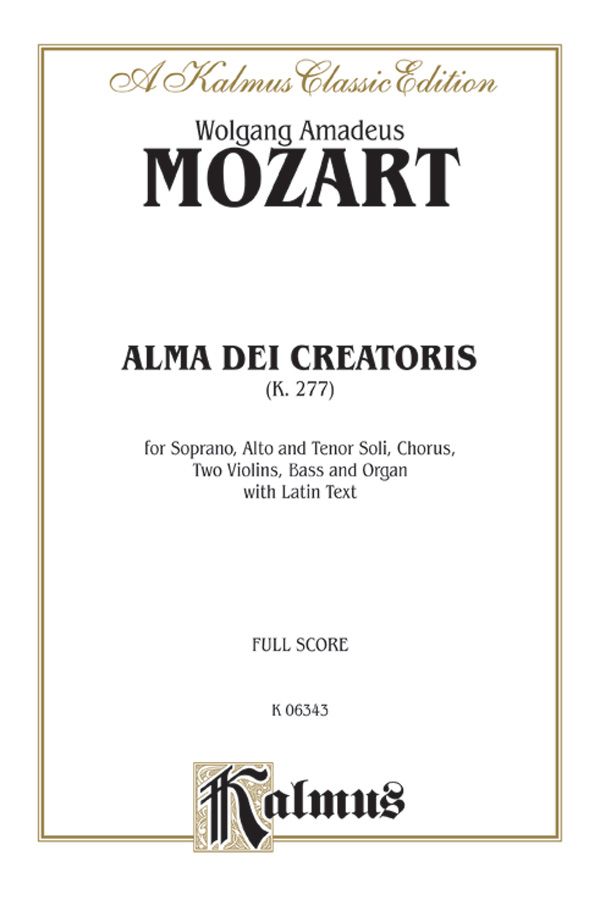 Alma Dei Creatoris, K. 277 Book