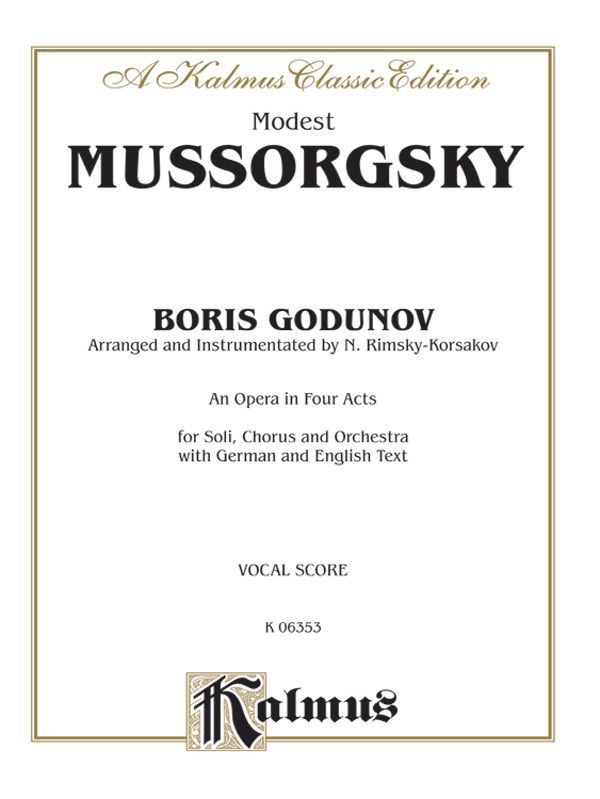 Boris Godunov - An Opera In Four Acts Vocal Score