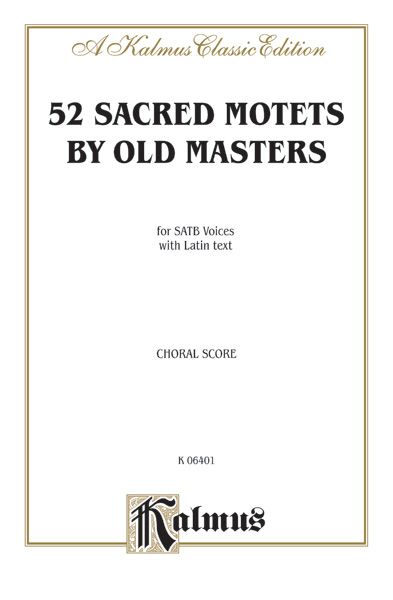 Sacred Motets (52) By Old Masters Book