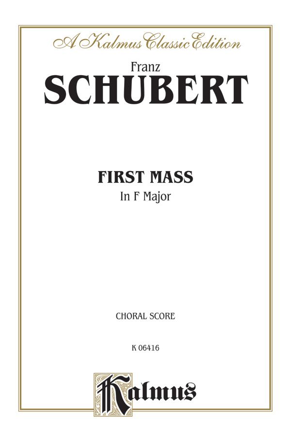 First Mass In F Major Book