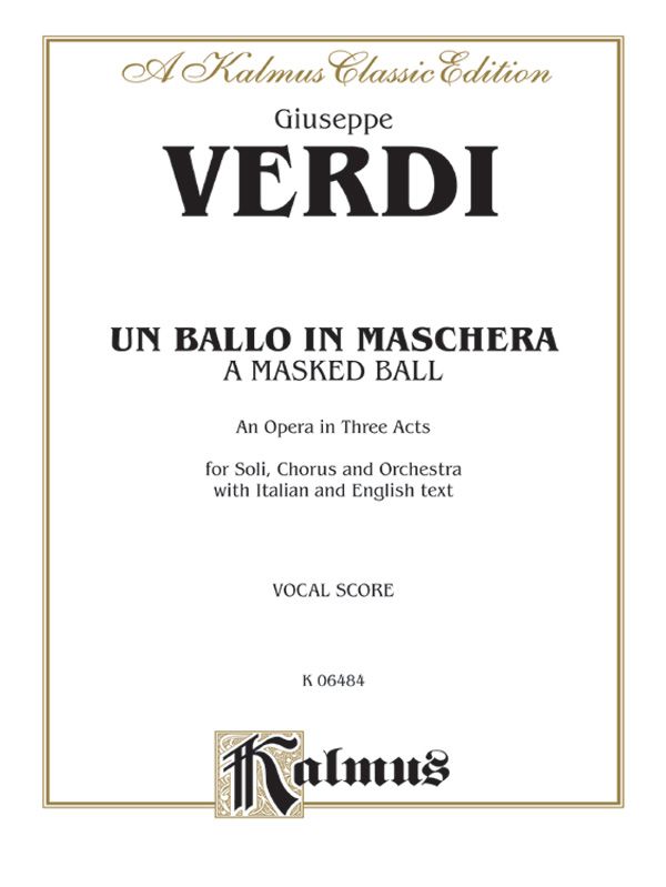 Un Ballo In Maschera Vocal Score