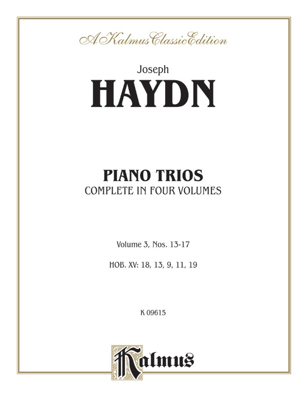 Trios For Violin, Cello And Piano, Volume Iii (Nos. 13-17, Hob. Xv: 18, 13, 9, 11, 19) Book