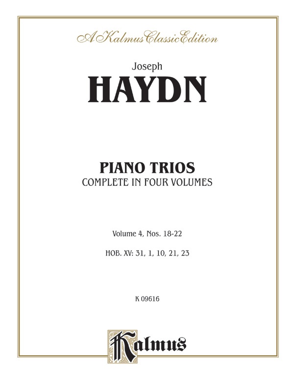 Trios For Violin, Cello And Piano, Volume Iv (Nos. 18-22, Hob. Xv: 31, 1, 10, 21, 23) Book