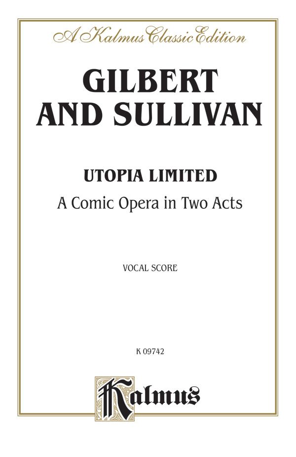 Utopia Limited Vocal Score With English Text
