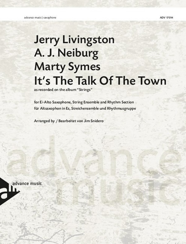It's The Talk Of The Town As Recorded On The Album Strings Conductor Score & Parts