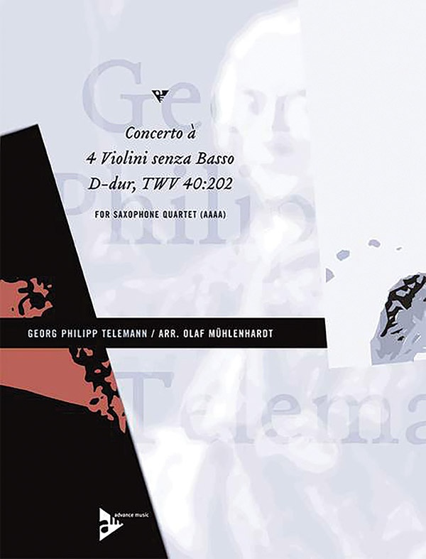 Concerto à 4 Violini Senza Basso D-Dur Twv 40:202 Conductor Score & Parts