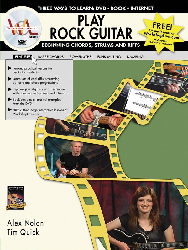 Play Rock Guitar: Beginning Chords, Strums, And Riffs Three Ways To Learn: Dvd * Book * Internet Book & Dvd