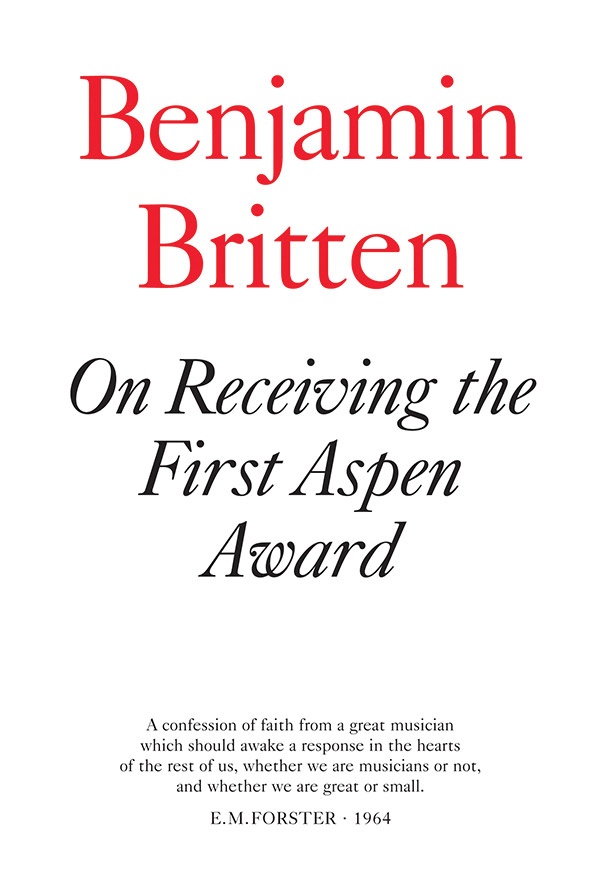 On Receiving The Aspen Award Book