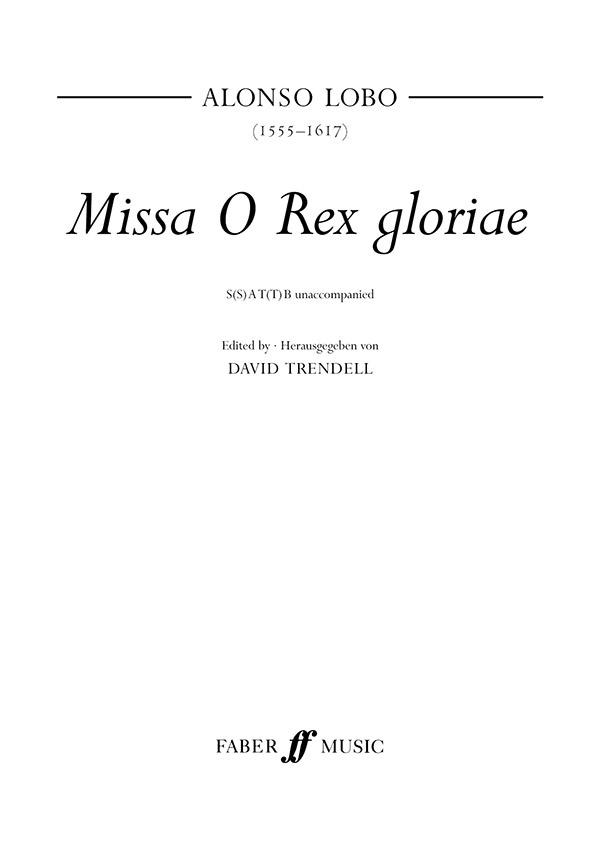 Missa O Rex Gloriae Score