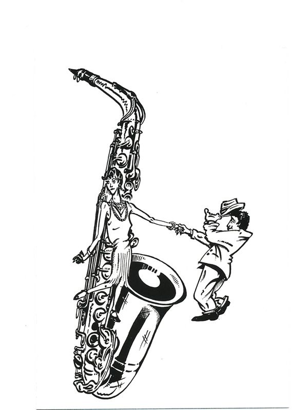 Greeting Cards: Saxophone (Pack Of 8) All Occasion 8 Greeting Cards & Envelopes