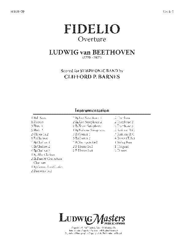 Fidelio Overture Full Score