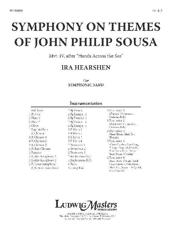 Symphony On Themes Of John Philip Sousa, Mvt. 4 After "Hands Across The Sea" Conductor Score