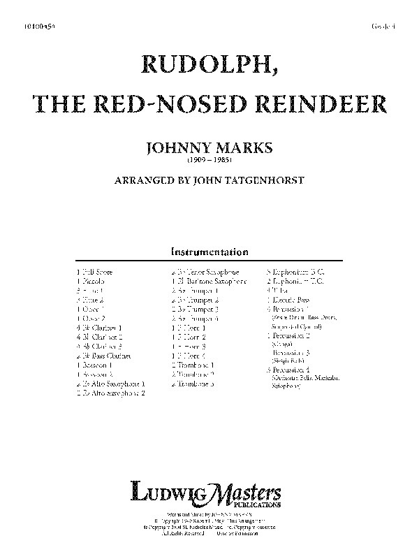 Rudolph, The Red Nosed Reindeer Conductor Score