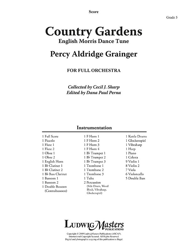 Country Gardens For Orchestra Full Score