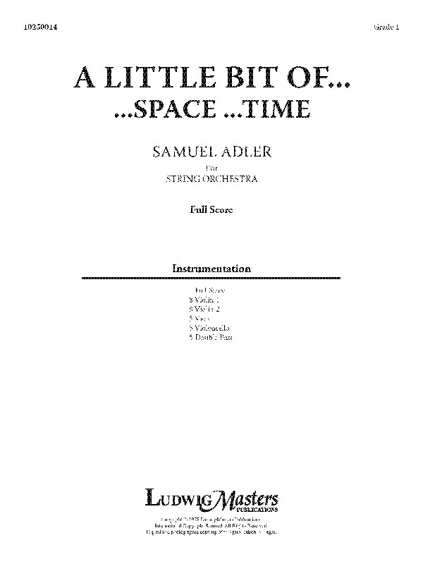 A Little Bit Of Space Time Conductor Score
