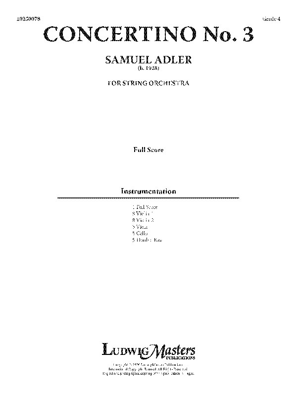 Concertino No. 3 Conductor Score