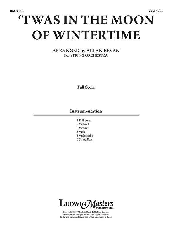 Twas In The Moon Of Wintertime Conductor Score
