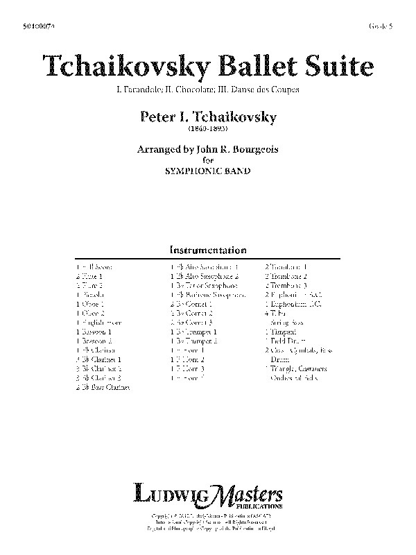 Tchaikovsky Ballet Suite Score