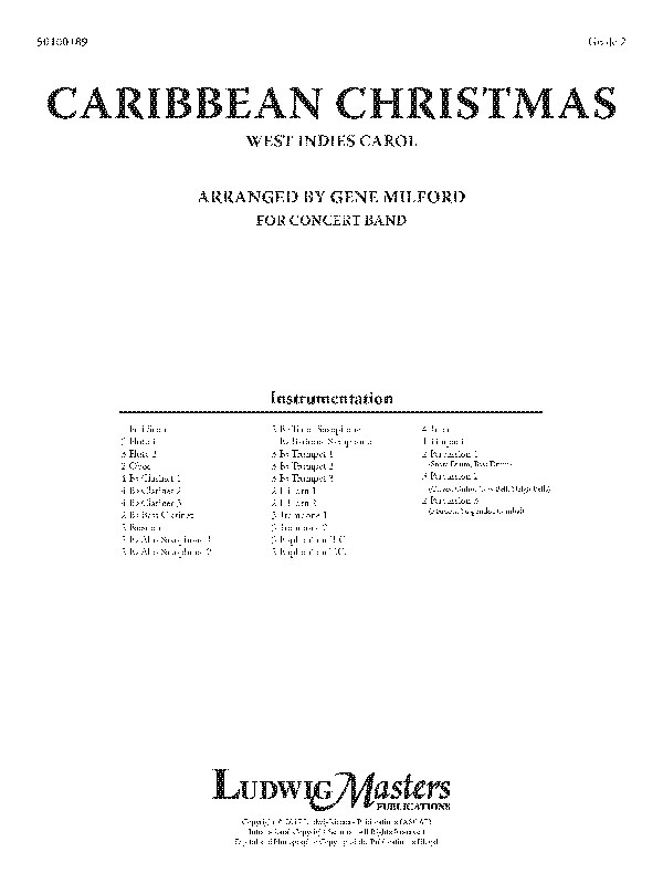 Caribbean Christmas Conductor Score